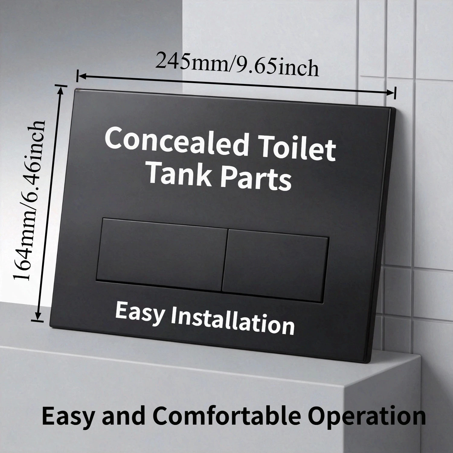 Панель для скрытого унитаза с кнопкой двойного смыва, совместимая с Geberit Sigma 01 20 30 UP320 и UP300, матовый черный цвет.
Панель для скрытого унитаза с кнопкой двойного смыва, совместимая с Geberit Sigma 01 20 30 UP320 и UP300, матовый черный цвет.