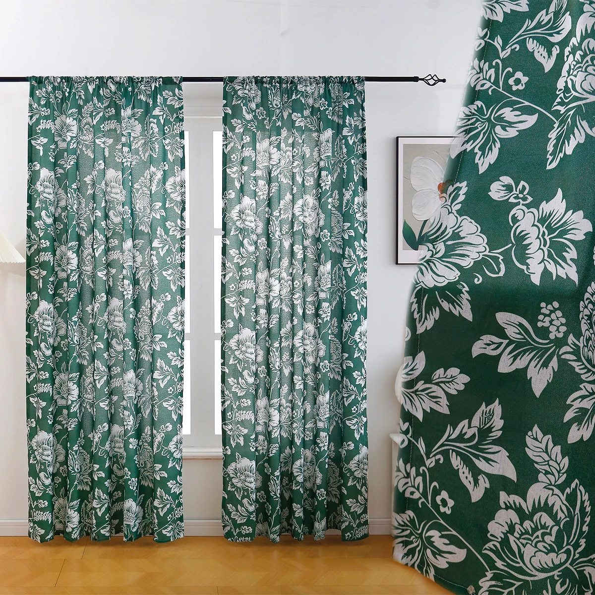 Rainbow Linen Print Curtains 2-Piece Set Jade Floral Style Suitable for Living Room And Bedroom
Rainbow Linen Print Curtains 2-Piece Set Jade Floral Style Suitable for Living Room And Bedroom