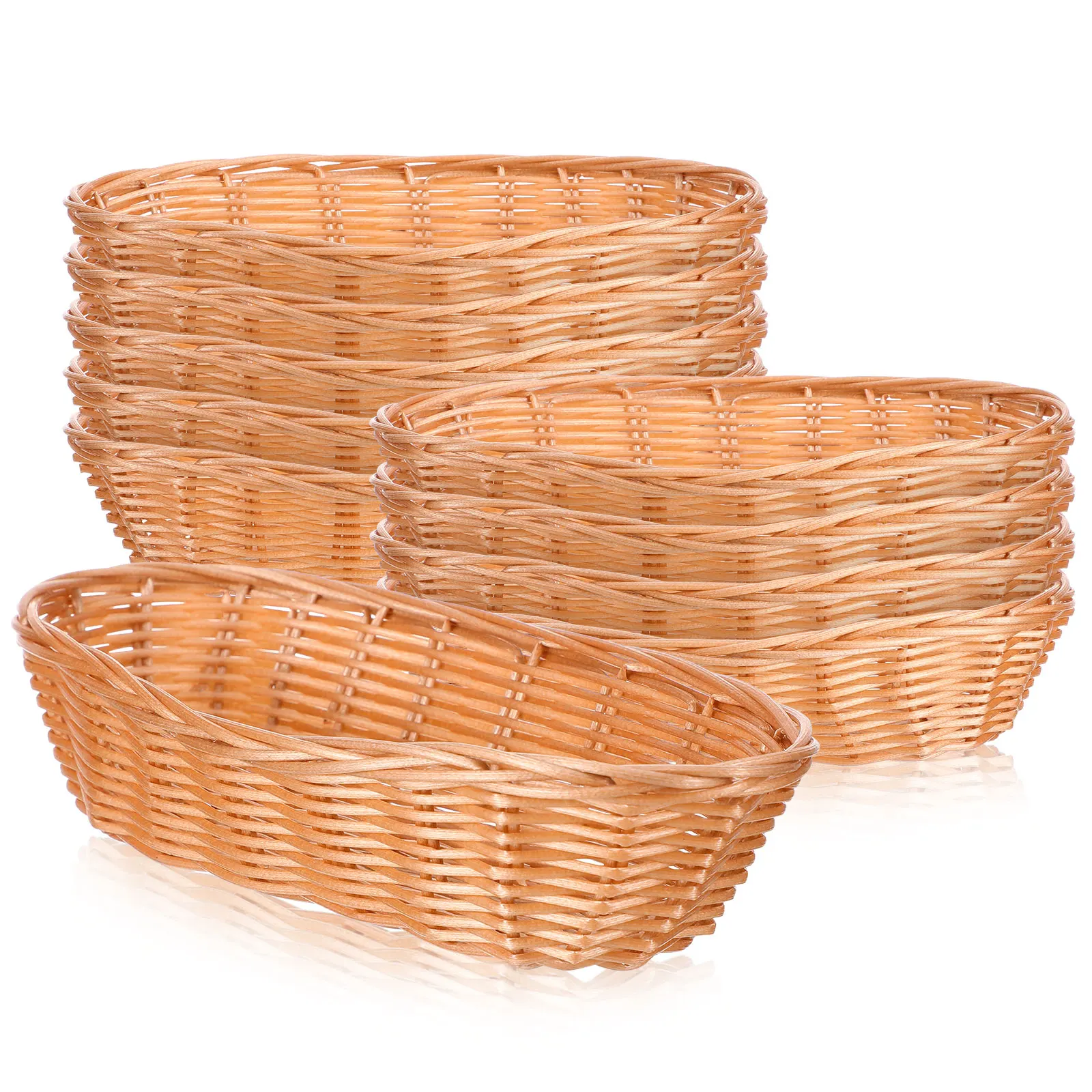 10 Pcs Imitation Rattan Woven Bread Basket Lightweight Large Capacity Baskets for Serving Snacks Fruit Vegetables Practical Gift
10 Pcs Imitation Rattan Woven Bread Basket Lightweight Large Capacity Baskets for Serving Snacks Fruit Vegetables Practical Gift
