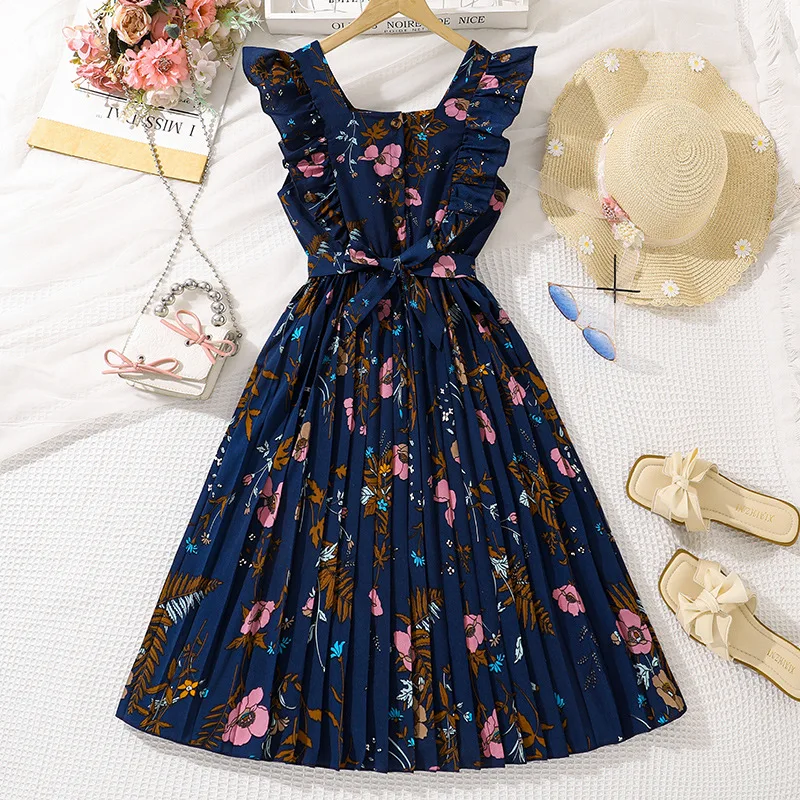 2025 New Arrival Girls Sleeveless Ruffles Print Floral Dark Blue Cute Holiday Night Party Princess Dress Custume 8-12T
2025 New Arrival Girls Sleeveless Ruffles Print Floral Dark Blue Cute Holiday Night Party Princess Dress Custume 8-12T