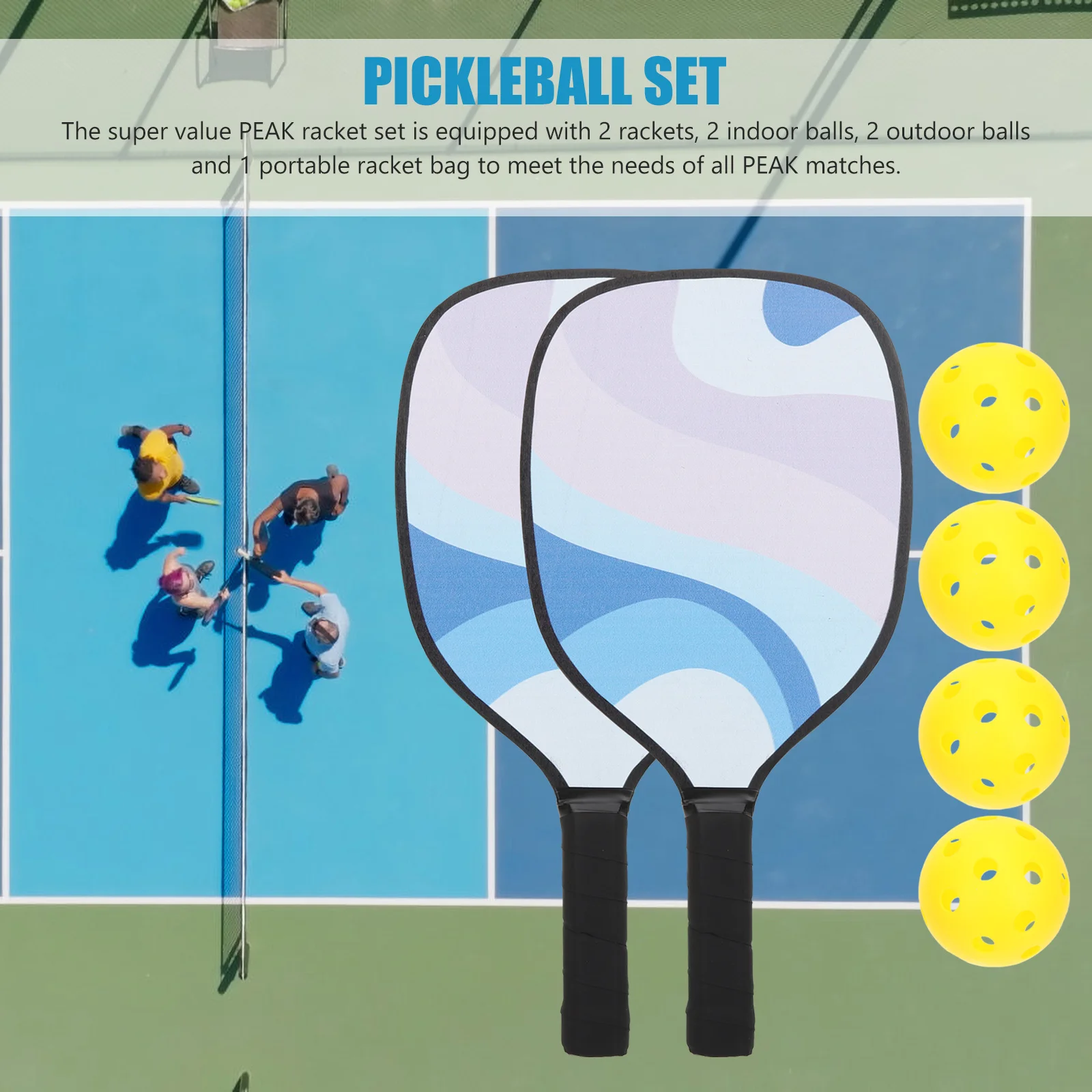 1Set Pickleball Kit Children Anti-Slip Grip Rackets with Balls for Adults Kids Sports Fitness Game Improved Coordination Play
1Set Pickleball Kit Children Anti-Slip Grip Rackets with Balls for Adults Kids Sports Fitness Game Improved Coordination Play