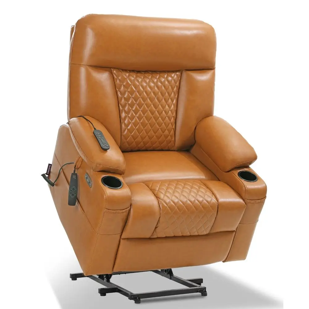 Triple Motor Power Lift Recliner Chair with Massage and Dual Heating, Adjustable Headrest for Tall Elderly People, Faux Leather
Triple Motor Power Lift Recliner Chair with Massage and Dual Heating, Adjustable Headrest for Tall Elderly People, Faux Leather