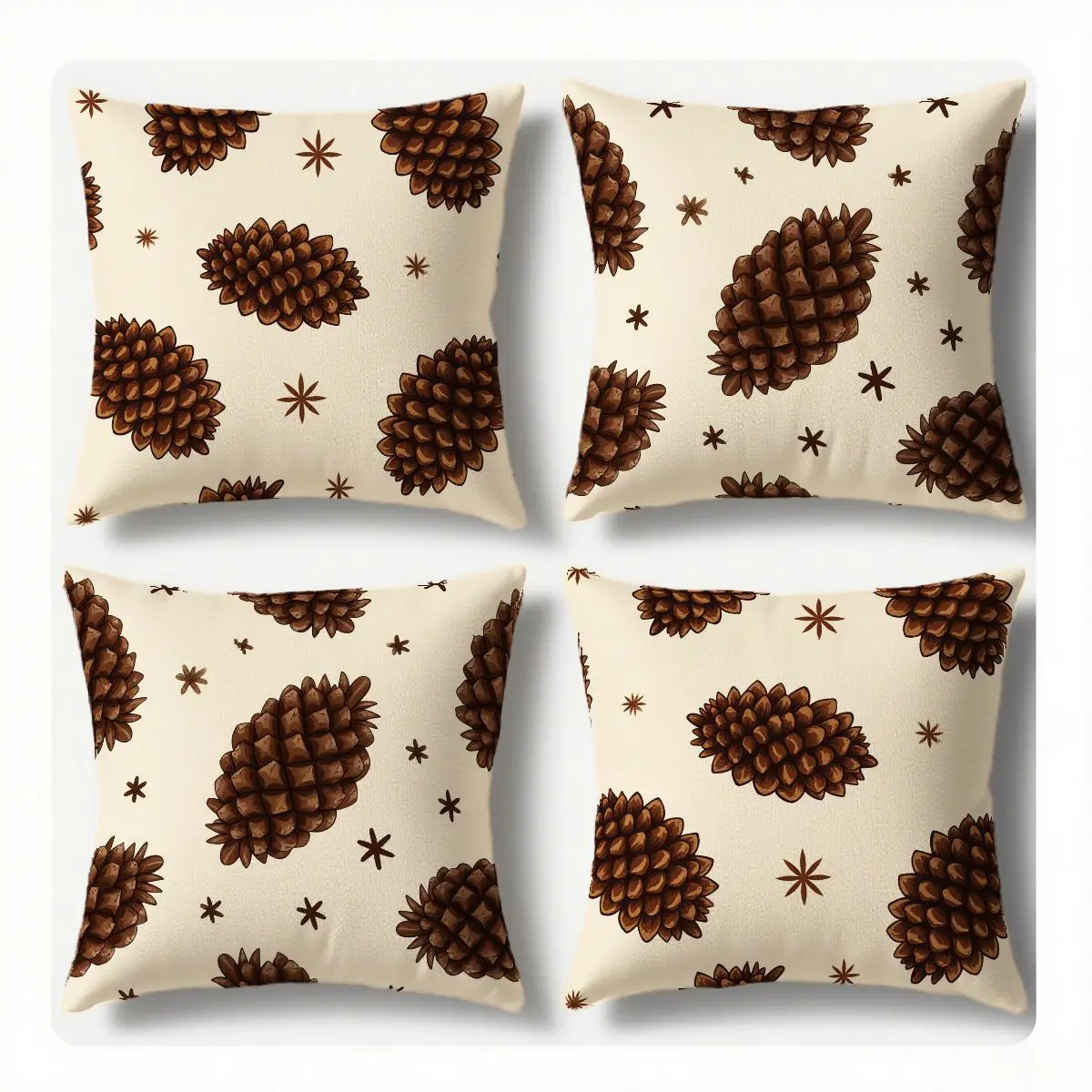 4-Piece Pine Cone & Star Pattern Pillow Covers, Modern Home Decoration, Create Warm Atmosphere, Enhance Home Style, Suitable for
4-Piece Pine Cone & Star Pattern Pillow Covers, Modern Home Decoration, Create Warm Atmosphere, Enhance Home Style, Suitable for