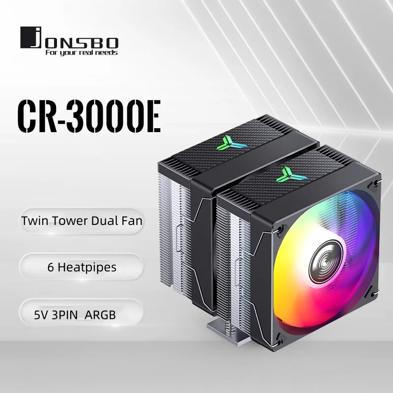 JONSBO CR-3000E 6 тепловых трубок, двухбаштовый кулер для процессора, двойной вентилятор, 120 мм ARGB, 5 В, радиатор процессора для LGA1200 1700 1151 1150 1185 AM5 AM4
JONSBO CR-3000E 6 тепловых трубок, двухбаштовый кулер для процессора, двойной вентилятор, 120 мм ARGB, 5 В, радиатор процессора для LGA1200 1700 1151 1150 1185 AM5 AM4