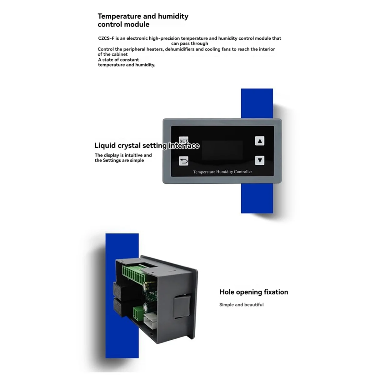 Контроллер температуры и влажности Высокоточный модуль управления с связью RS485 для точной управления климатическим управлением 
Контроллер температуры и влажности Высокоточный модуль управления с связью RS485 для точной управления климатическим управлением