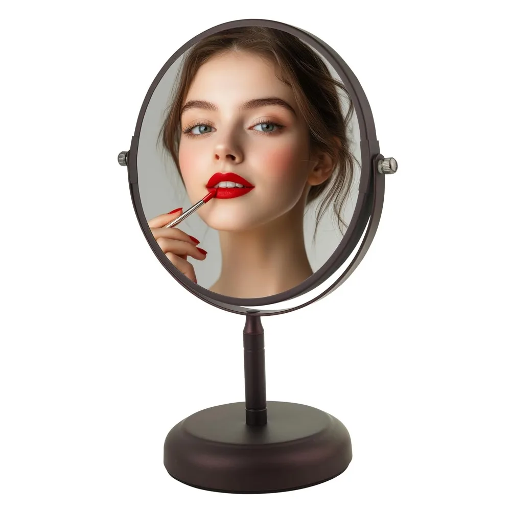 7-inch desktop makeup mirror with 1X/5X magnification, 360° rotation design, and double-sided freestanding vanity mirror
7-inch desktop makeup mirror with 1X/5X magnification, 360° rotation design, and double-sided freestanding vanity mirror