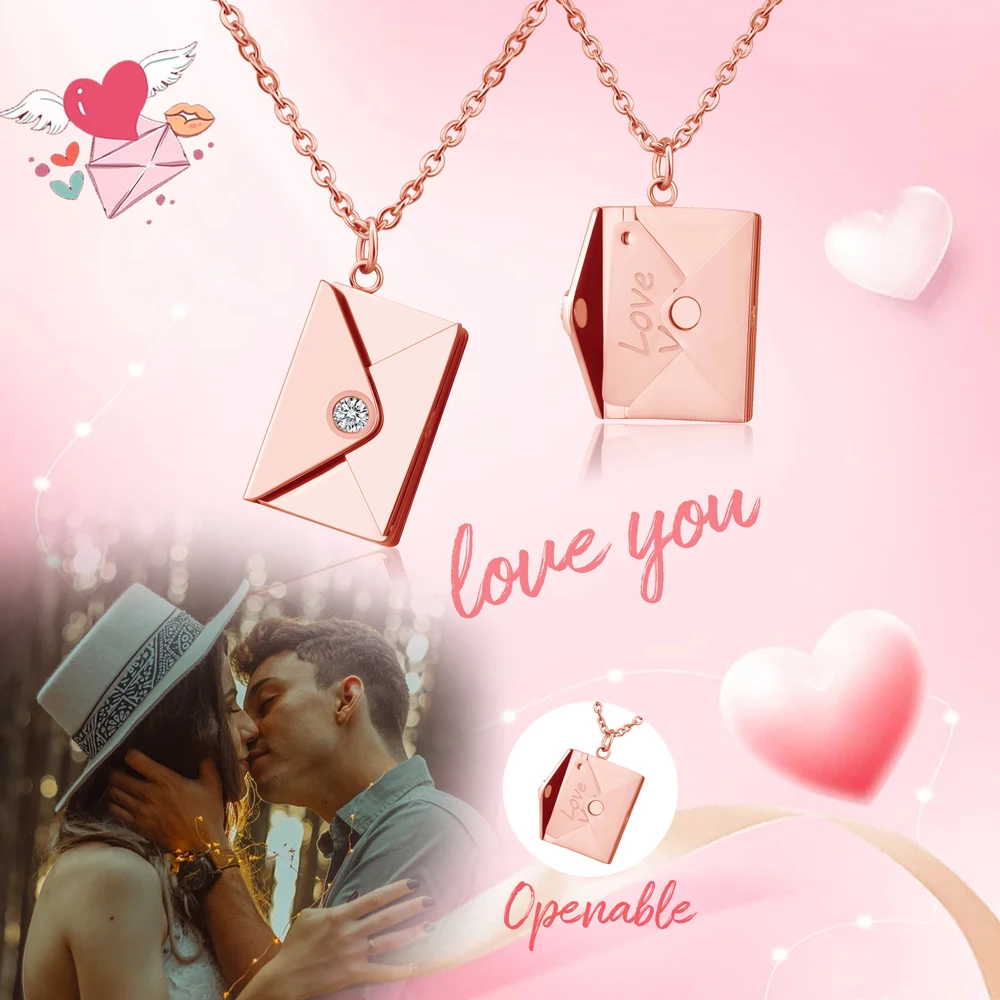 H0022 Stainless Steel Envelope Necklace with Love you card inside Valentine's Day Gift Birthday Gift
H0022 Stainless Steel Envelope Necklace with Love you card inside Valentine's Day Gift Birthday Gift