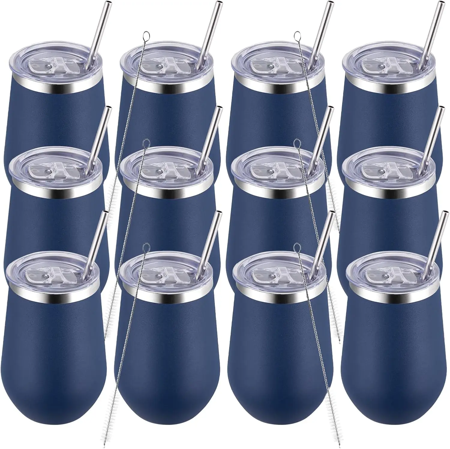12oz Stainless Steel Wine Tumbler with Lid - Double Wall Vacuum Insulated, Hot & Cold Drinks, Coffee, Wine, Beer, Set of 12, Navy
12oz Stainless Steel Wine Tumbler with Lid - Double Wall Vacuum Insulated, Hot & Cold Drinks, Coffee, Wine, Beer, Set of 12, Navy