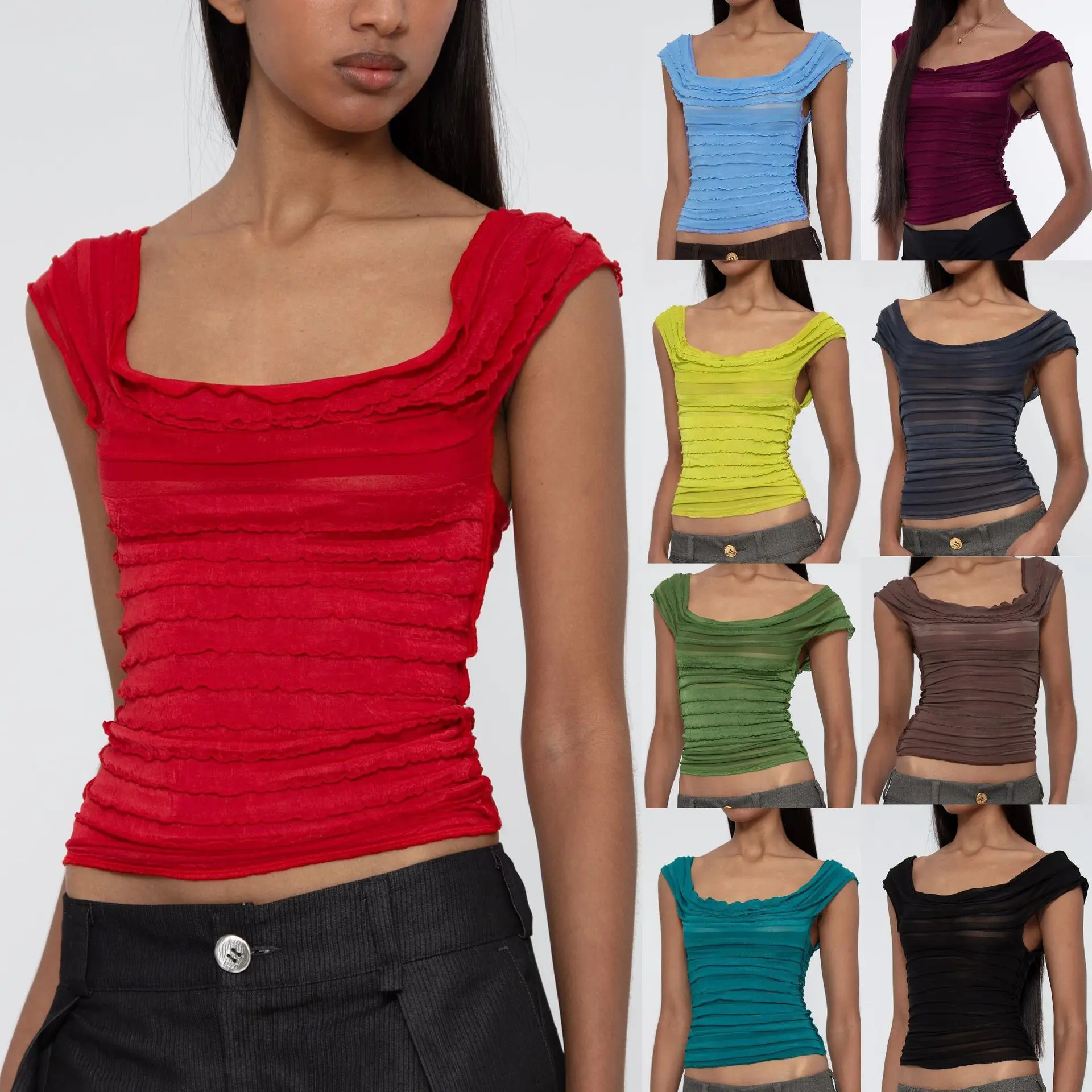 2025Y2K Женский облегающий топ-жилет Faionable Casual Sle Цветной дизайн Удобный материал Весенняя коллекция
2025Y2K Женский облегающий топ-жилет Faionable Casual Sle Цветной дизайн Удобный материал Весенняя коллекция