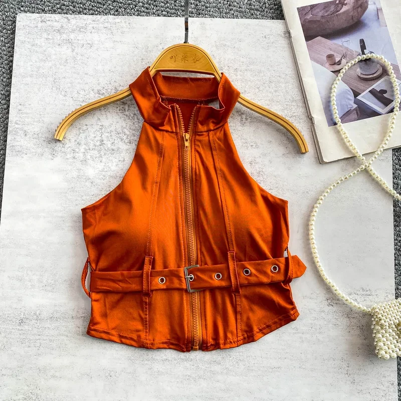 Sexy Vintage zipper solid Corset Bustier Korean Camis Chic Crop Top Summer Women Party Sling Top Y2k
Sexy Vintage zipper solid Corset Bustier Korean Camis Chic Crop Top Summer Women Party Sling Top Y2k