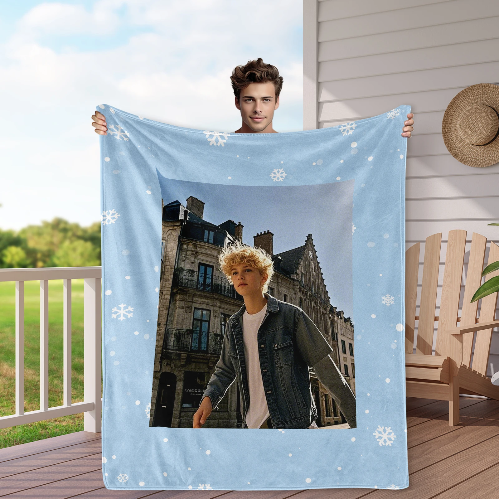 Blue Snowflake Photo Frame Custom Blanket Holiday Birthday Gift To My Boyfriend Creative Customized Blankets with HD Pictures
Blue Snowflake Photo Frame Custom Blanket Holiday Birthday Gift To My Boyfriend Creative Customized Blankets with HD Pictures