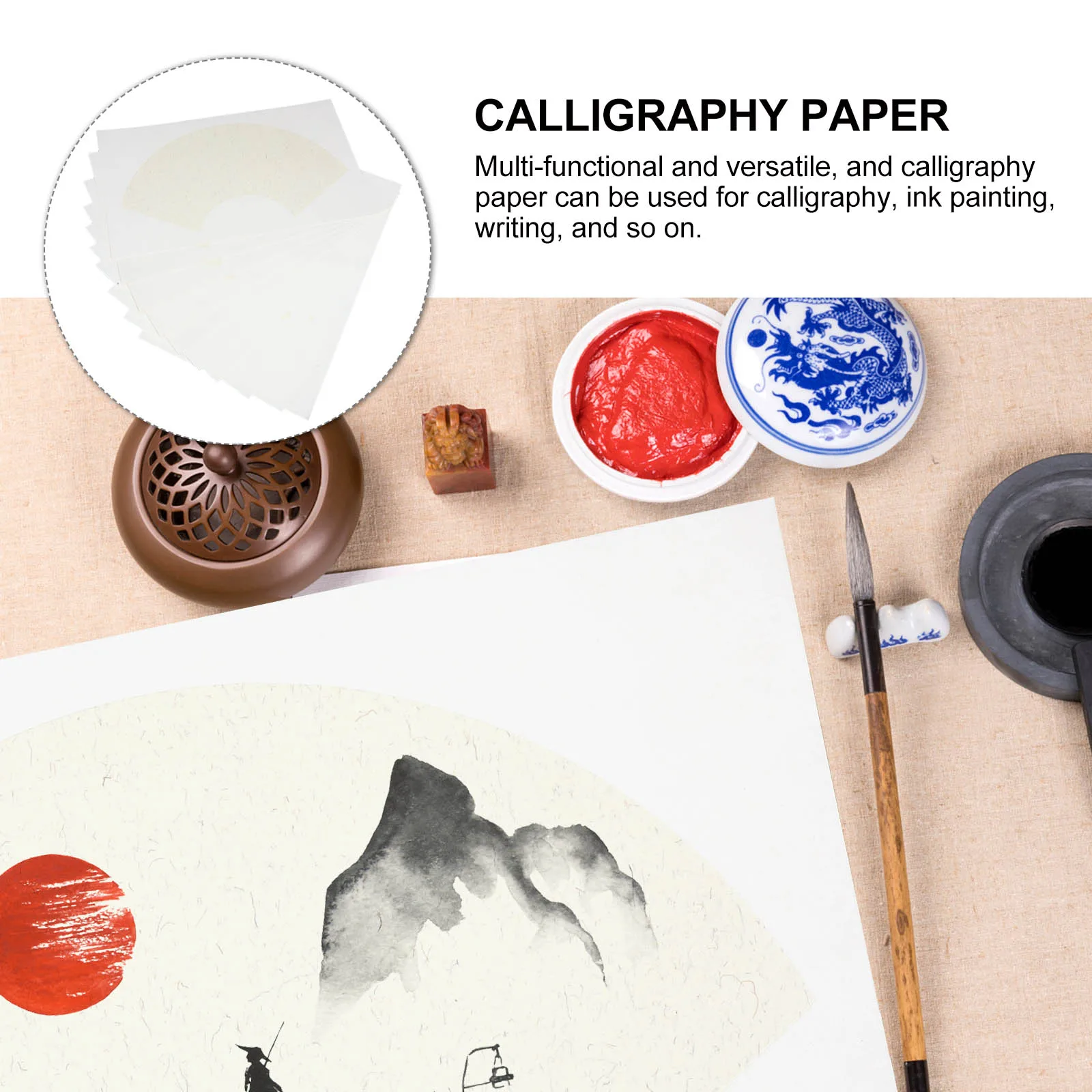 10 Pcs Fan-shaped Rice Paper Bulk Drawing Calligraphy Writing Blank Art Stationery for Practice Thicken
10 Pcs Fan-shaped Rice Paper Bulk Drawing Calligraphy Writing Blank Art Stationery for Practice Thicken