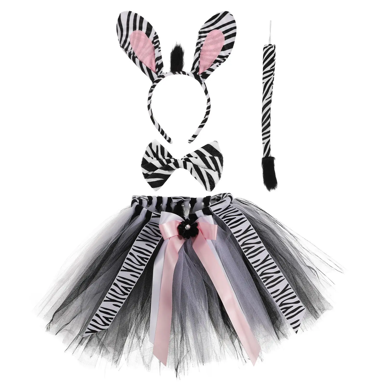 Zebra Costume Tutu Skirt Set Headband Tail Bow Tie Girls Animal Costumes Jungle Theme Polyester Comfort Soft Sturdy
Zebra Costume Tutu Skirt Set Headband Tail Bow Tie Girls Animal Costumes Jungle Theme Polyester Comfort Soft Sturdy
