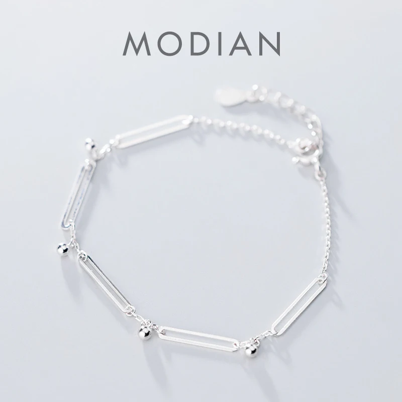 Modian Geometric Rectangle Tiny Ball 925 Sterling Silver Bracelet for Women Fashion Adjustable Link Chain Bracelet Fine Jewelry
Modian Geometric Rectangle Tiny Ball 925 Sterling Silver Bracelet for Women Fashion Adjustable Link Chain Bracelet Fine Jewelry