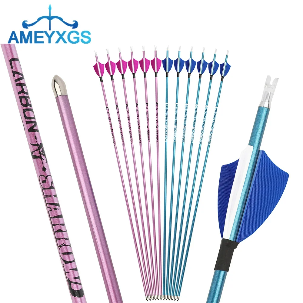 6/12pcs Archery 32'' Pure Carbon Arrow Spine 400-1000 ID 4.2mm 2'' Turkey Feather for Compound/Recuvre Bow Shooting Accessories
6/12pcs Archery 32'' Pure Carbon Arrow Spine 400-1000 ID 4.2mm 2'' Turkey Feather for Compound/Recuvre Bow Shooting Accessories