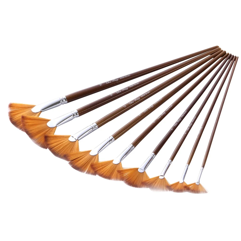 9 Pcs Two-color Nylon Fan Brushes for Acrylic Oil Painting Supplies Durable Soft Hair Travel Organization for Painting
9 Pcs Two-color Nylon Fan Brushes for Acrylic Oil Painting Supplies Durable Soft Hair Travel Organization for Painting