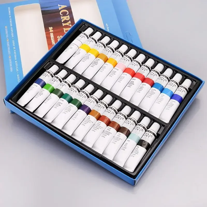 DIY24 Color Acrylic Paint Set Non-toxic and Durable 12ml Tube Drawing Painting Pigment Hand School Wall Artist Supplies
DIY24 Color Acrylic Paint Set Non-toxic and Durable 12ml Tube Drawing Painting Pigment Hand School Wall Artist Supplies