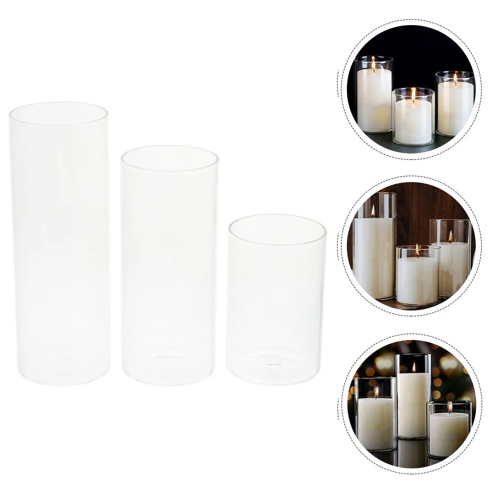 3Pcs Glass Holder for Pillar Candles Clear Cylinder Cover Home Decoration Warm Ambiance Transparent Shades
3Pcs Glass Holder for Pillar Candles Clear Cylinder Cover Home Decoration Warm Ambiance Transparent Shades