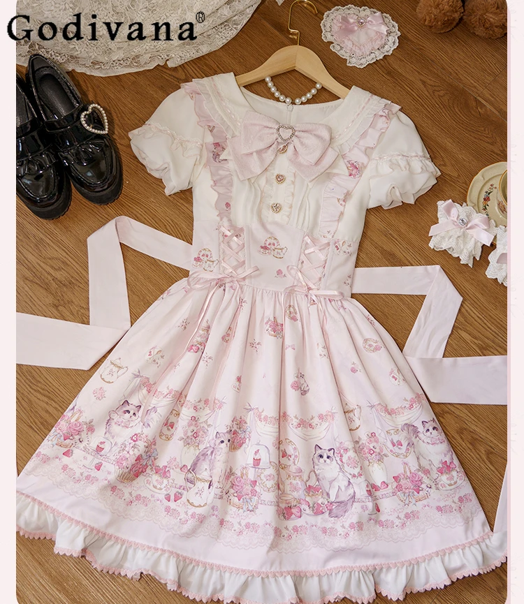 Original Princess Tea Party Lolita Pink Dress Op Summer New Girls Women's Sweet Bow High Waist Elegant Birthday Party Dresses
Original Princess Tea Party Lolita Pink Dress Op Summer New Girls Women's Sweet Bow High Waist Elegant Birthday Party Dresses
