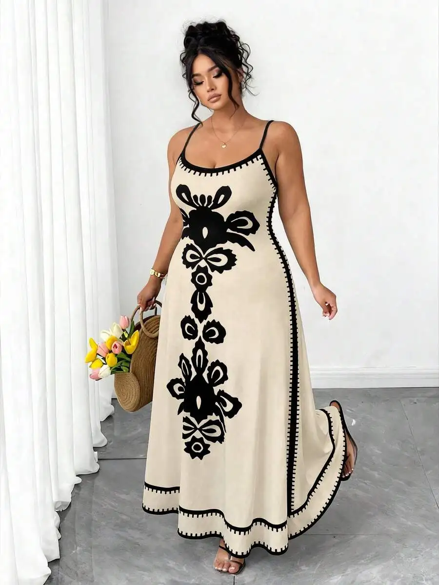 Plus Size Women Elegant Casual Long Printed Knit Dress With Floral Pattern
Plus Size Women Elegant Casual Long Printed Knit Dress With Floral Pattern