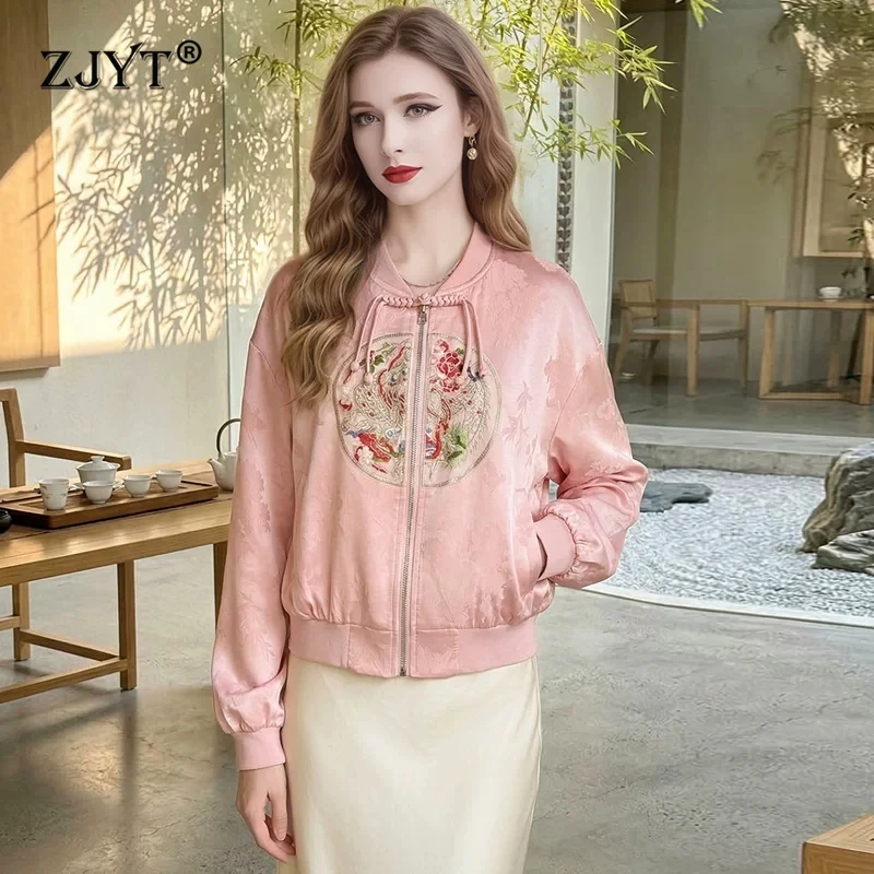 ZJYT Chinese Style Floral Embroidery Short Coat Jacket Women Spring 2026 Fashion Casual Sporty Outerwears Vintage Ladies Tops
ZJYT Chinese Style Floral Embroidery Short Coat Jacket Women Spring 2026 Fashion Casual Sporty Outerwears Vintage Ladies Tops