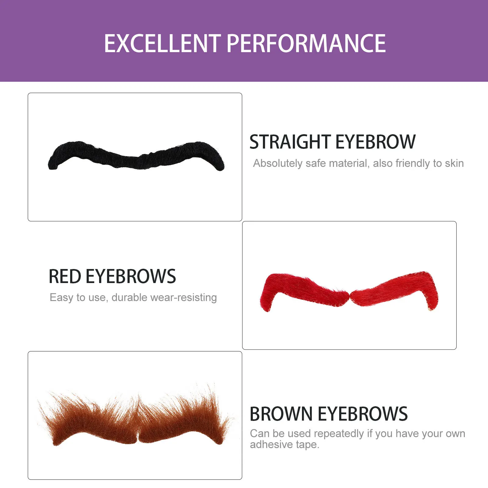 Colors Fake Eyebrows Self-Adhesive For Masquerade Party Halloween Costume Cosplay Props Performance Decor
Colors Fake Eyebrows Self-Adhesive For Masquerade Party Halloween Costume Cosplay Props Performance Decor