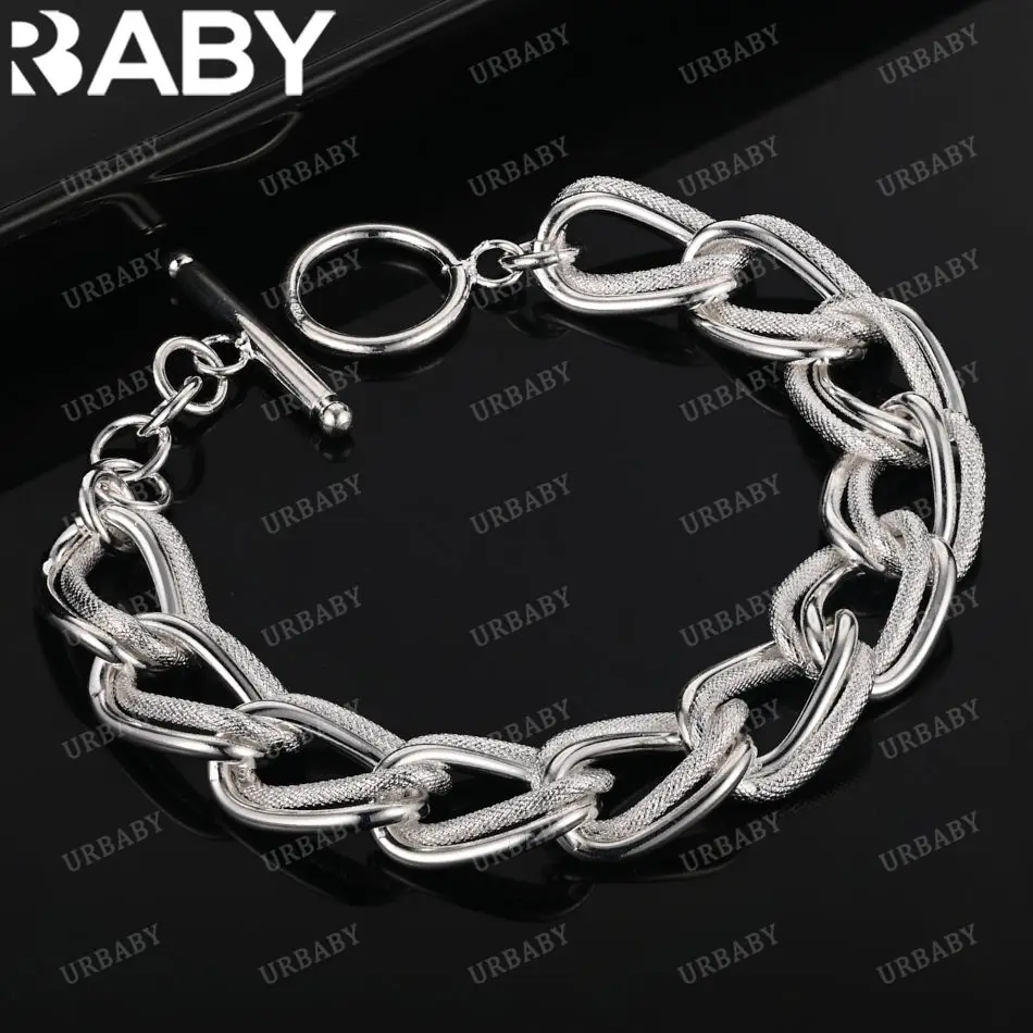 URBABY 925 Sterling Silver Chain Bracelets For Women Wedding Party Anniversary Gift Fashion Fine Jewelry
URBABY 925 Sterling Silver Chain Bracelets For Women Wedding Party Anniversary Gift Fashion Fine Jewelry