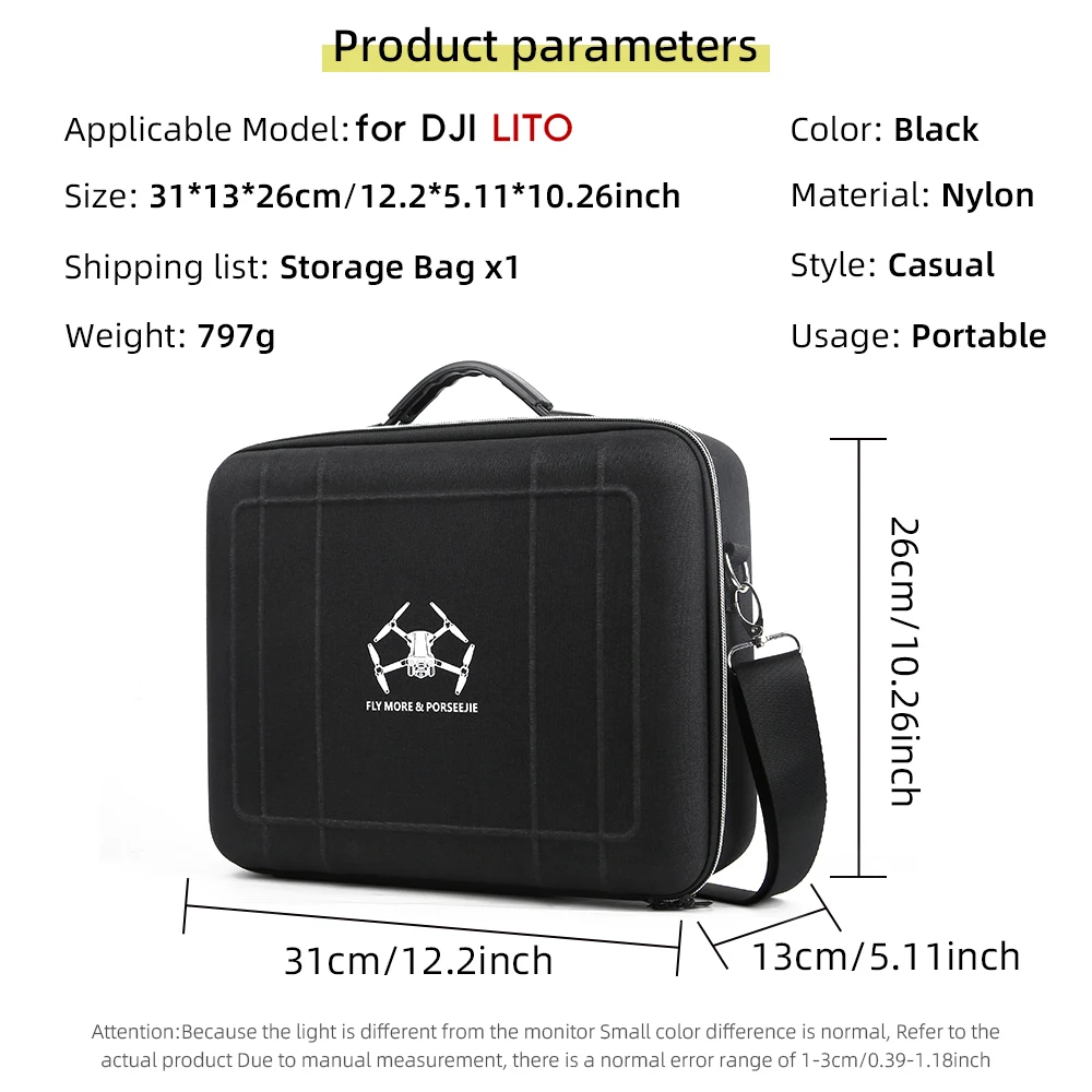 High Quality Nylon Storage Bag For DJI Lito X1 Large-Capacity Carrying Case BOX for RC2 /RC-N3 Protective Accessories
High Quality Nylon Storage Bag For DJI Lito X1 Large-Capacity Carrying Case BOX for RC2 /RC-N3 Protective Accessories
