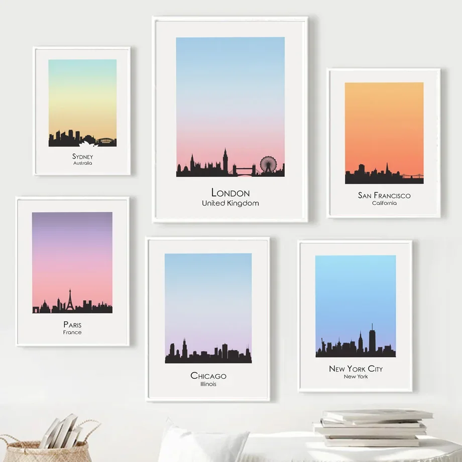 USA New York London Skyline Silhouette Wall Art Canvas Painting Nordic Posters And Prints Wall Pictures For Living Room Decor
USA New York London Skyline Silhouette Wall Art Canvas Painting Nordic Posters And Prints Wall Pictures For Living Room Decor