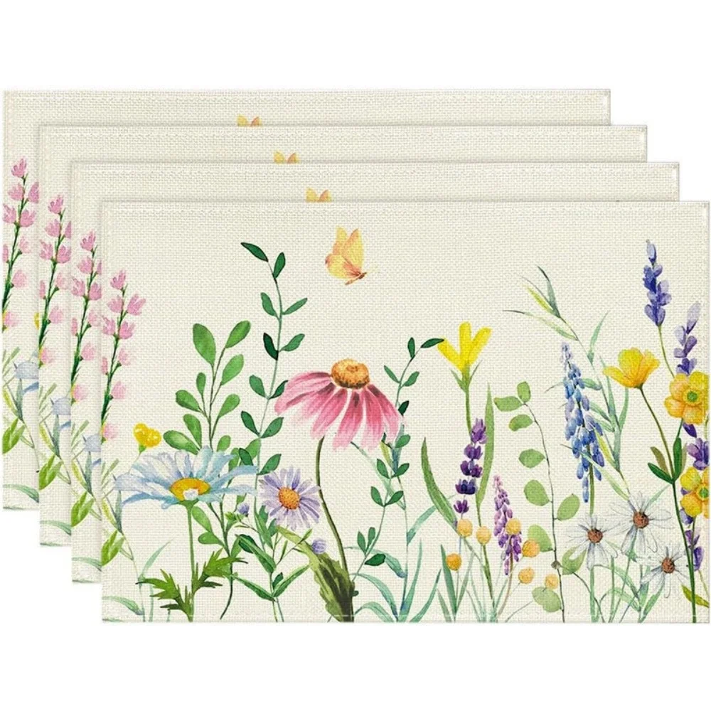 Floral Botanical Print Placemats, Linen Dining Mats with Wildflower & Butterfly Designs, Available in 4/6/8pcs for HOME Decor
Floral Botanical Print Placemats, Linen Dining Mats with Wildflower & Butterfly Designs, Available in 4/6/8pcs for HOME Decor