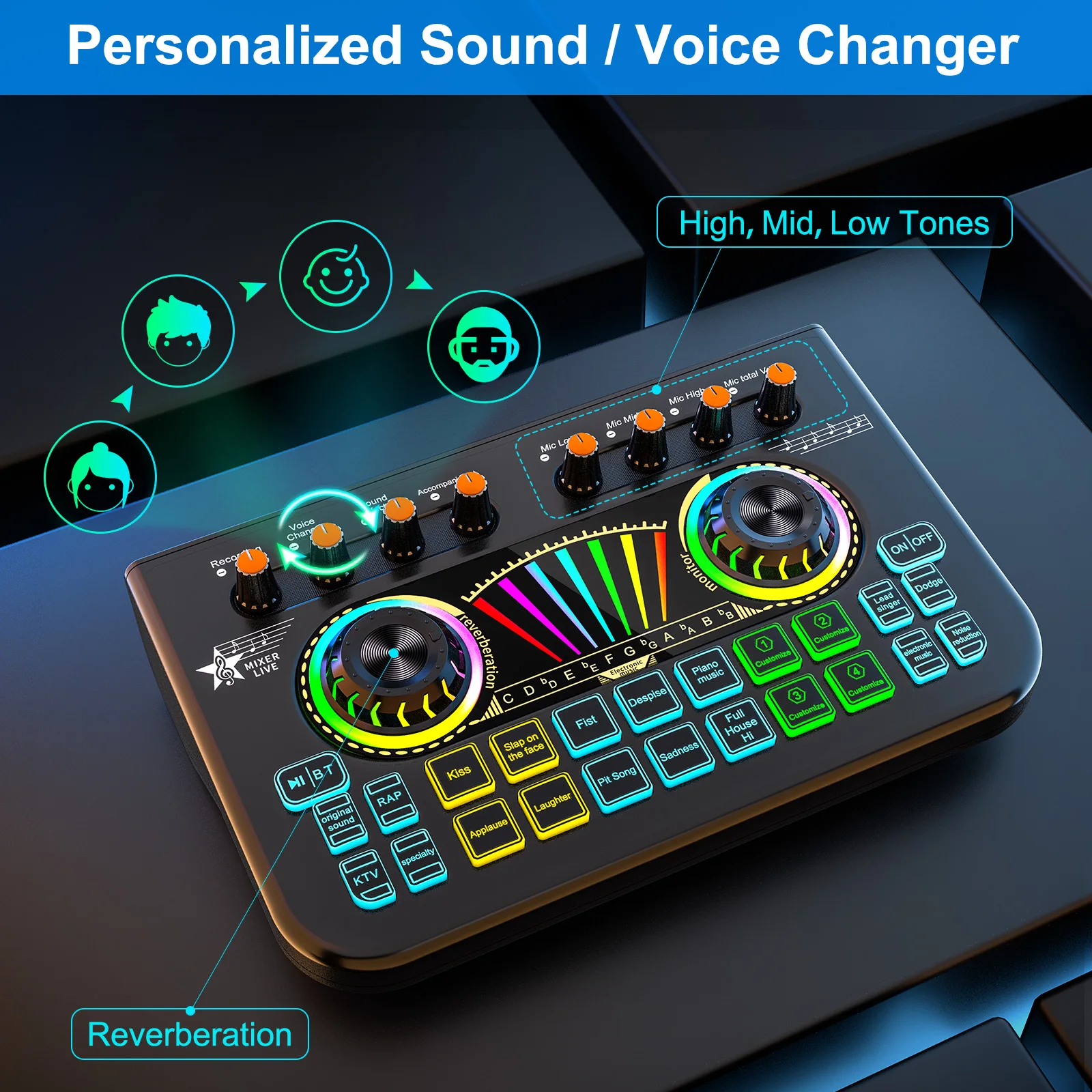 NXG Audio Mixer, Voice Changer, Noise Reduction, Lead Vocal Podcast Mixer Sound Card, 3.5Mm/6.35Mm Dynamic Microphone Audio Interface, for Pc/Phone Live Streaming Gaming Live Sound Card (Black)
NXG Audio Mixer, Voice Changer, Noise Reduction, Lead Vocal Podcast Mixer Sound Card, 3.5Mm/6.35Mm Dynamic Microphone Audio Interface, for Pc/Phone Live Streaming Gaming Live Sound Card (Black)
