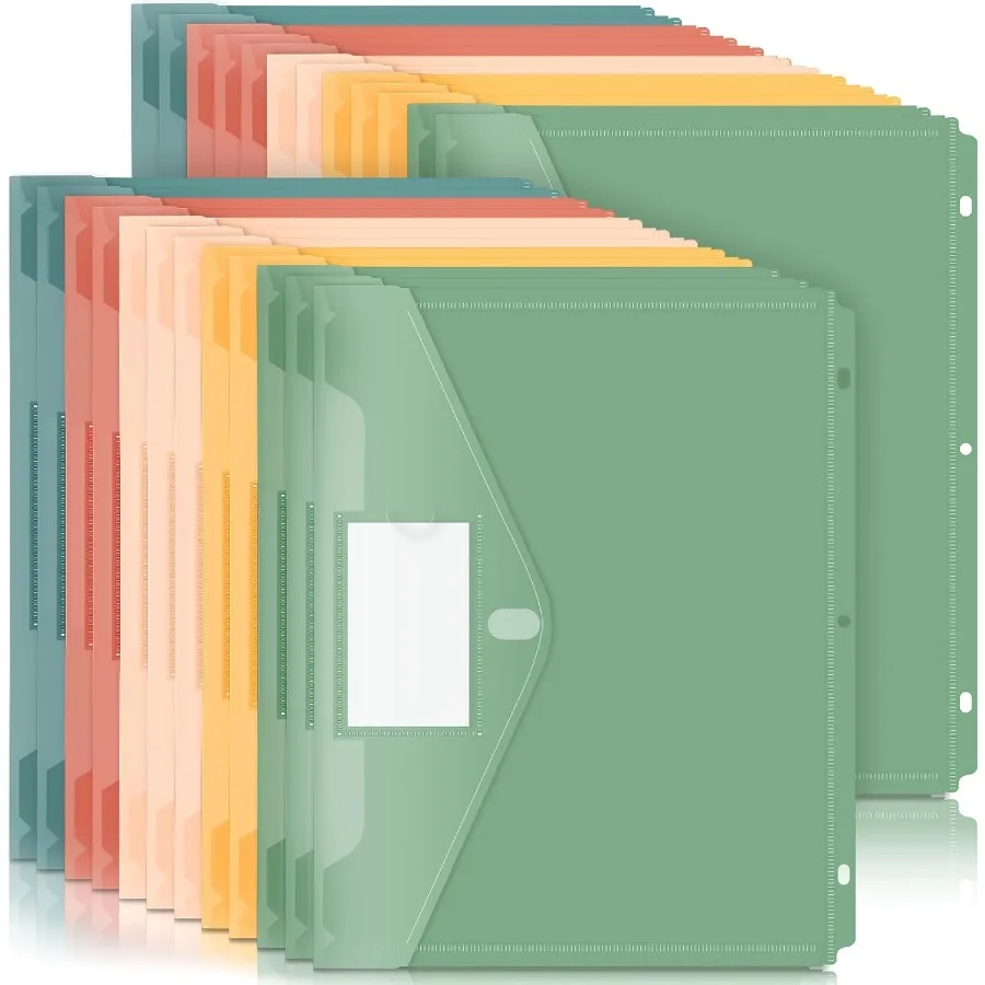 Binder Pocket 24 Pack Super Heavyweight Plastic Folders with Tight Closure Binder Folders Side Loading 3 Ring Binder Pocket Bin
Binder Pocket 24 Pack Super Heavyweight Plastic Folders with Tight Closure Binder Folders Side Loading 3 Ring Binder Pocket Bin