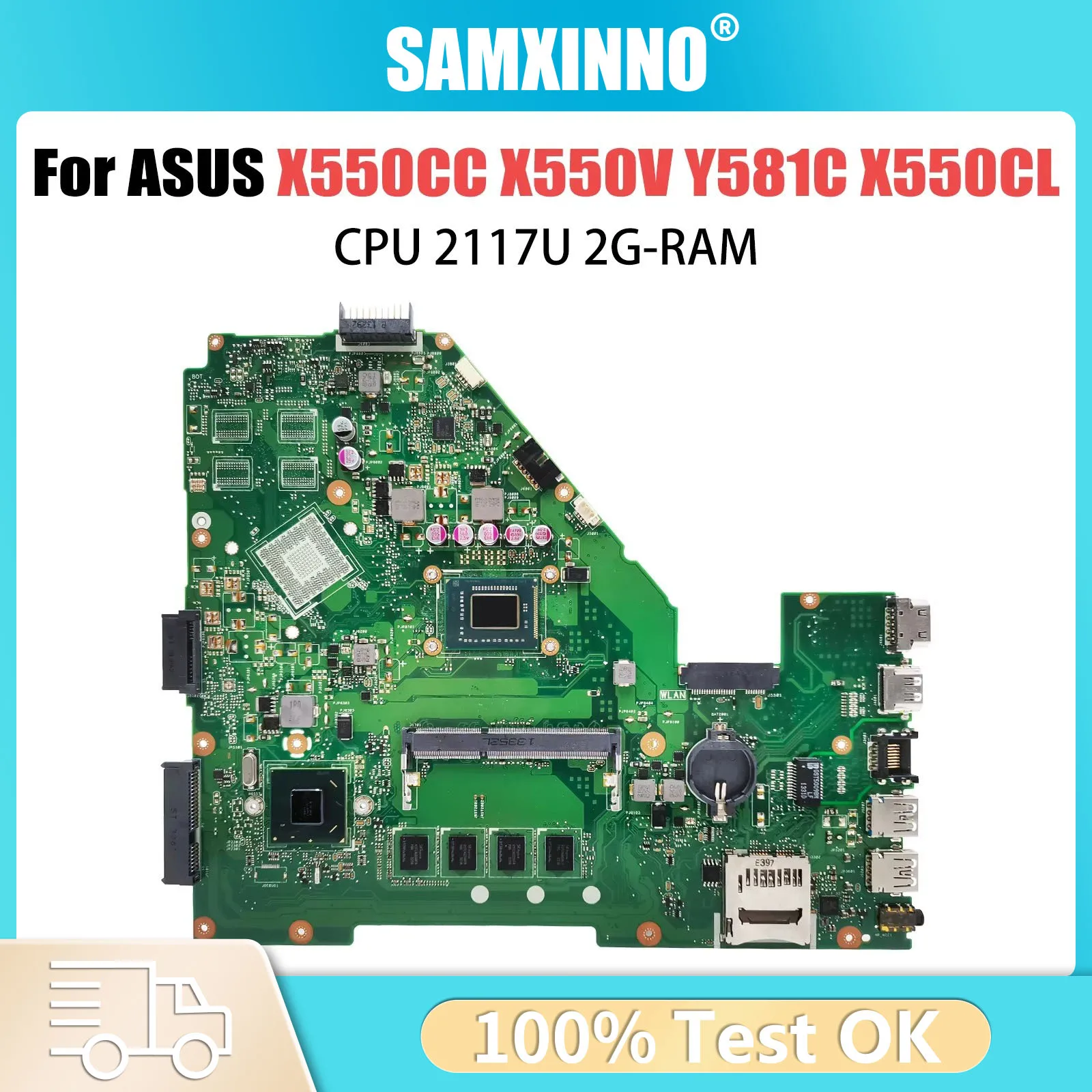 X550CC Mainboard For ASUS X550 X550C X550CL X552C Y581C R510C X550VC REV2.0 Motherboard 1007/2117U I3 I5 I7 2G/4G GT720/740M UMA
X550CC Mainboard For ASUS X550 X550C X550CL X552C Y581C R510C X550VC REV2.0 Motherboard 1007/2117U I3 I5 I7 2G/4G GT720/740M UMA