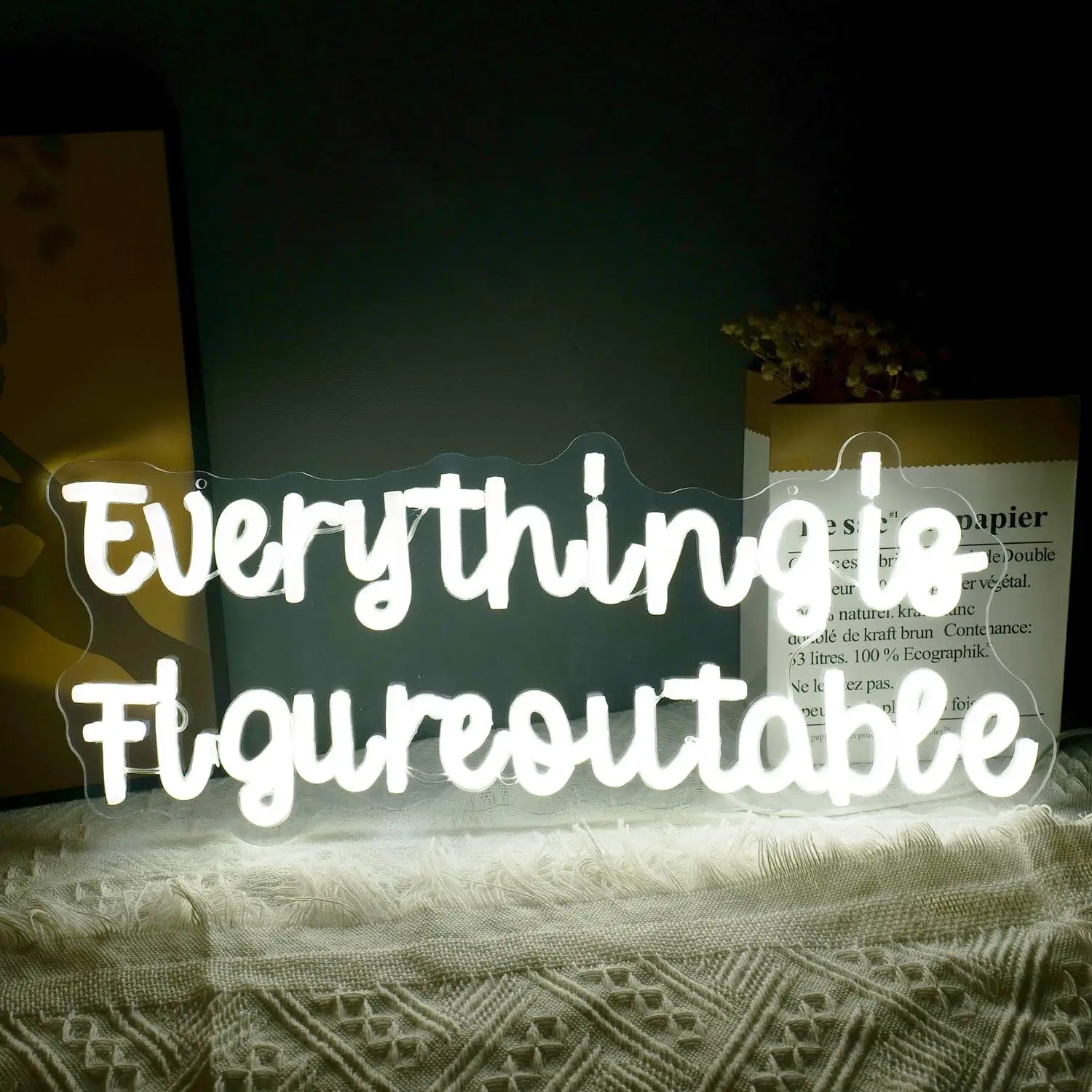 Everything is Figureoutable Neon Sign Inspirational LED Decorations for Home Office School Room Desk Wall Art Decor Night Light
Everything is Figureoutable Neon Sign Inspirational LED Decorations for Home Office School Room Desk Wall Art Decor Night Light