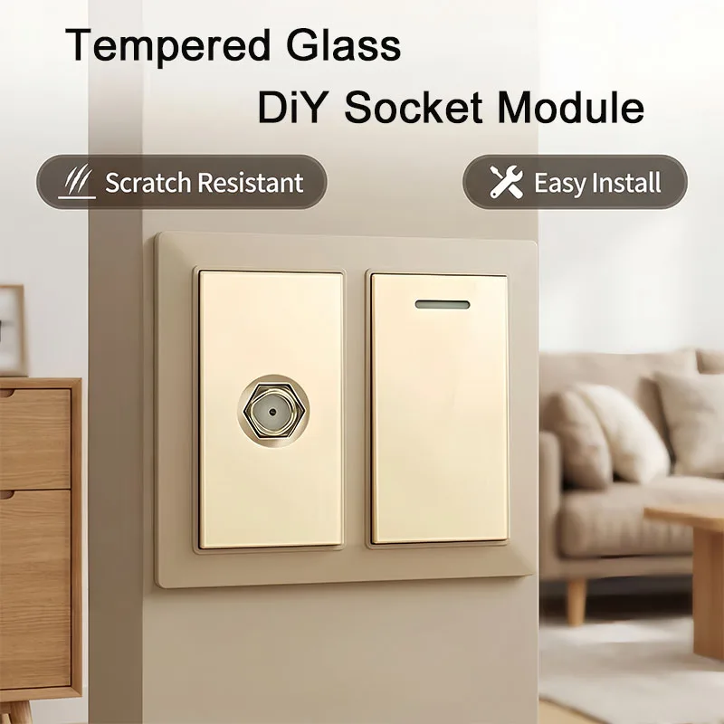 2x4 Inch Tempered Glass Golden DIY Modular Wall Plate NEMA 5-15R Duplex Outlet Interchangeable Socket Modules For US/EU/Italy
2x4 Inch Tempered Glass Golden DIY Modular Wall Plate NEMA 5-15R Duplex Outlet Interchangeable Socket Modules For US/EU/Italy