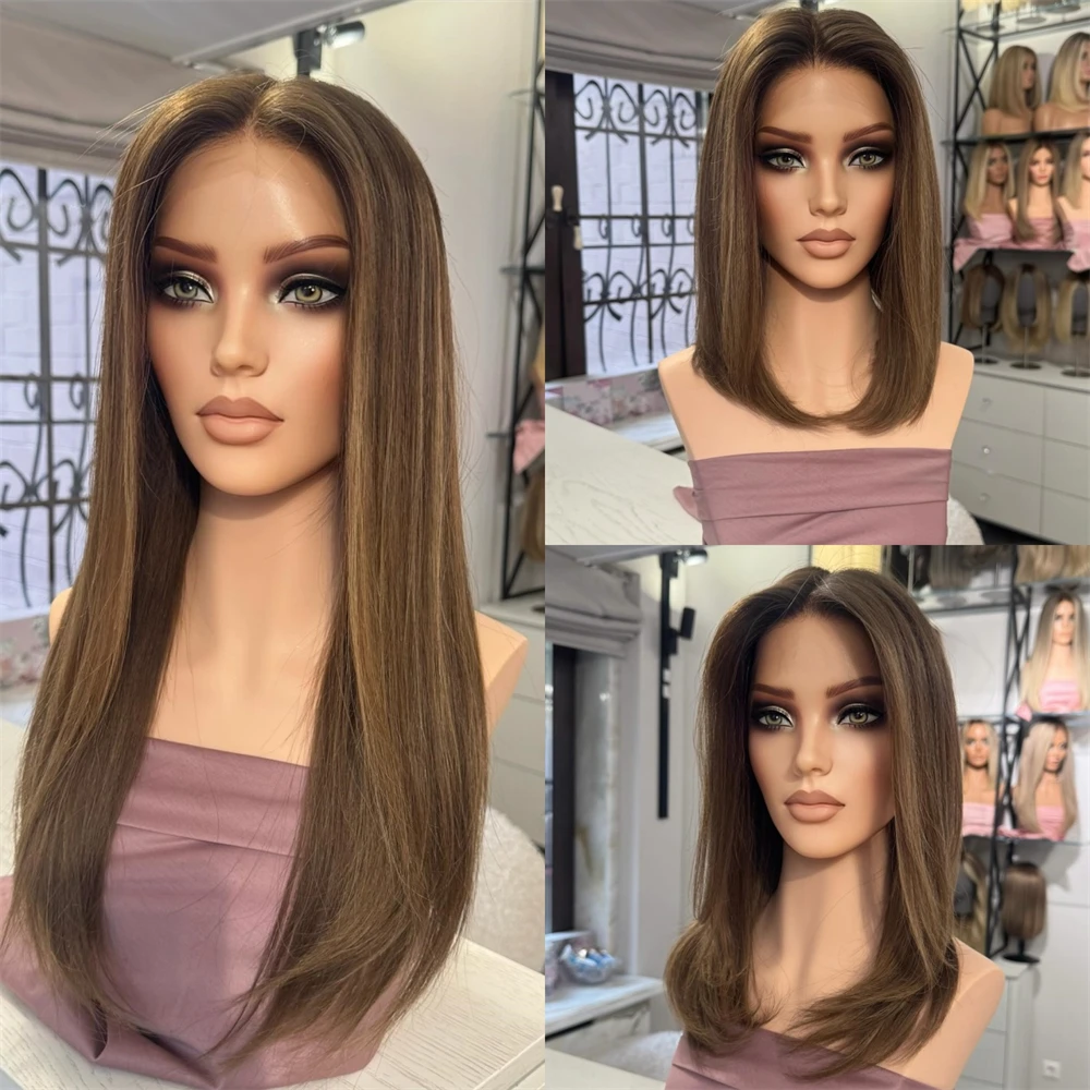 13X4 Brown Base with Caramel and Blonde Higlights HD Lace Frontal Wig for Women Syntehtic Heat Resistant Wig Preplucked Hairline
13X4 Brown Base with Caramel and Blonde Higlights HD Lace Frontal Wig for Women Syntehtic Heat Resistant Wig Preplucked Hairline