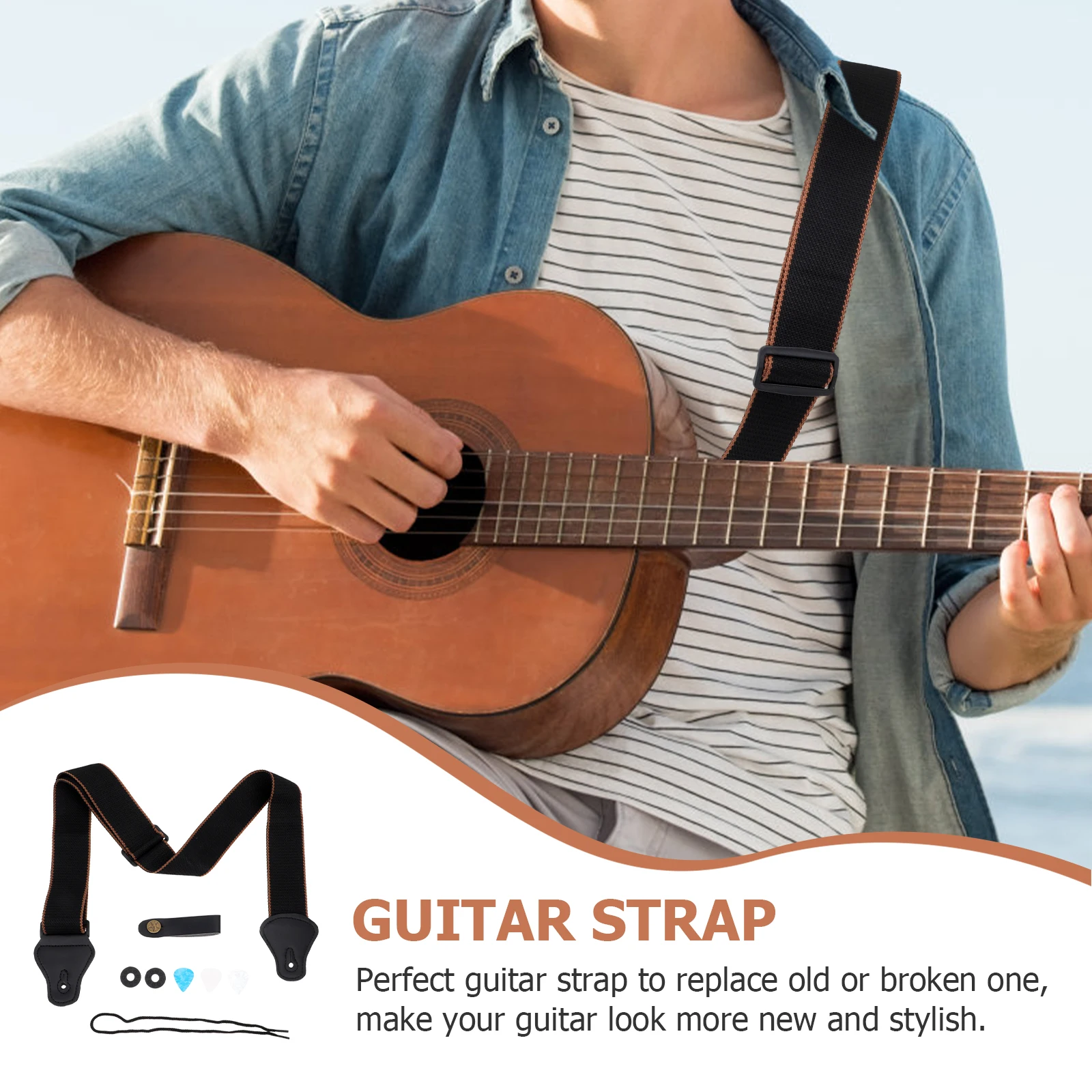 Guitar Strap Set Wide Acoustic Straps Kit Headstock Tie Belt Accessories Instrument
Guitar Strap Set Wide Acoustic Straps Kit Headstock Tie Belt Accessories Instrument