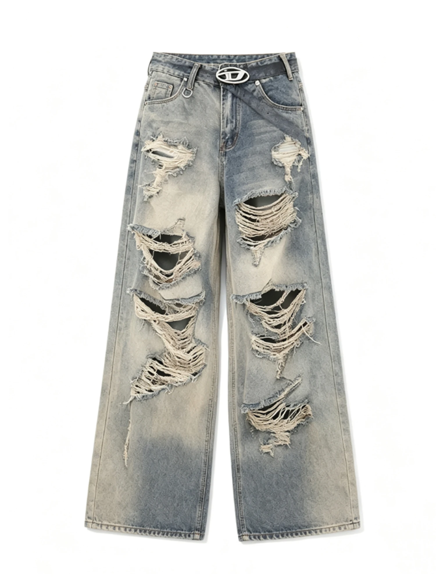 Women's Blue Y2k Ripped Jeans Vintage Harajuku Grunge Hiphop Punk Alternative Denim Trousers Baggy Straight Wide Leg Jean Pants
Women's Blue Y2k Ripped Jeans Vintage Harajuku Grunge Hiphop Punk Alternative Denim Trousers Baggy Straight Wide Leg Jean Pants