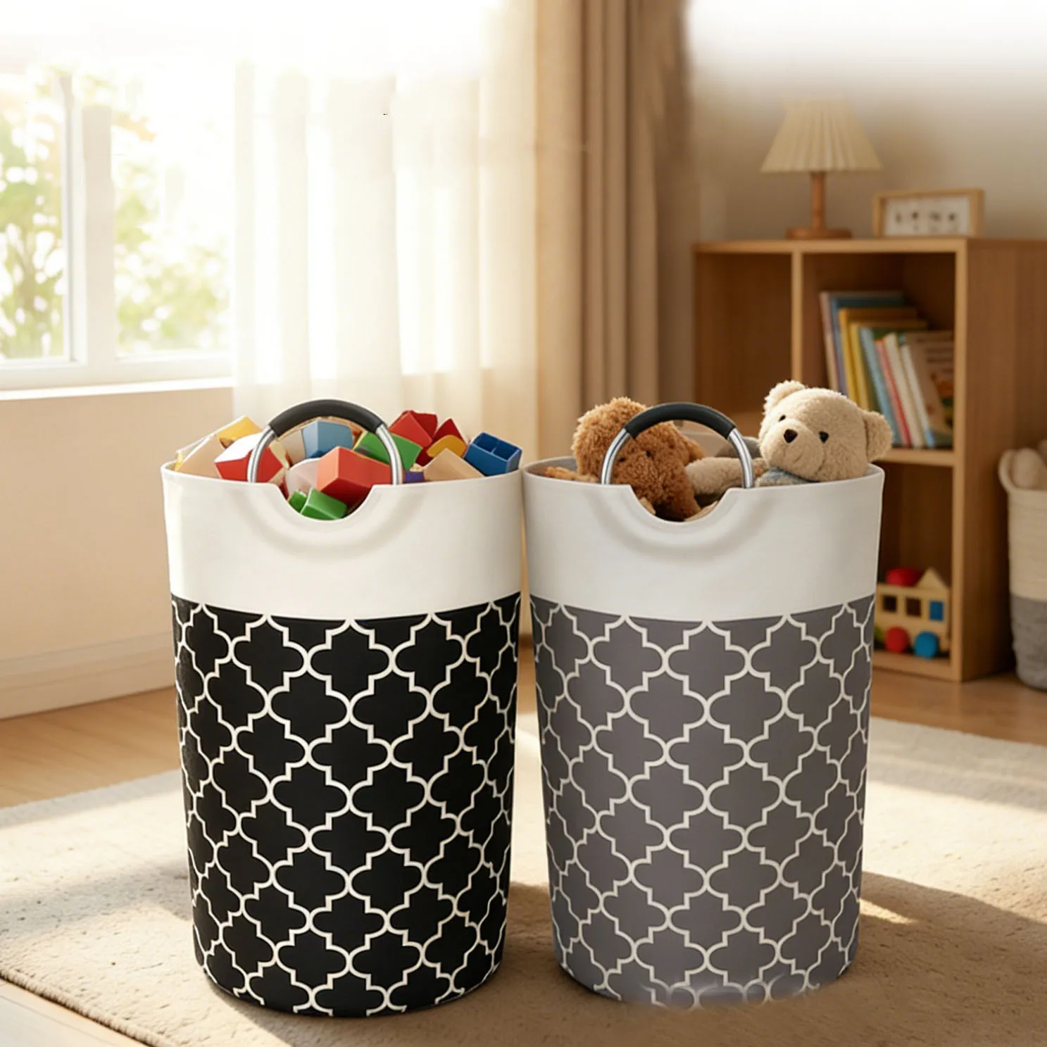 Waterproof Fabric Laundry Hamper With Metal Handle, Large Capacity Clothes Storage Basket
Waterproof Fabric Laundry Hamper With Metal Handle, Large Capacity Clothes Storage Basket