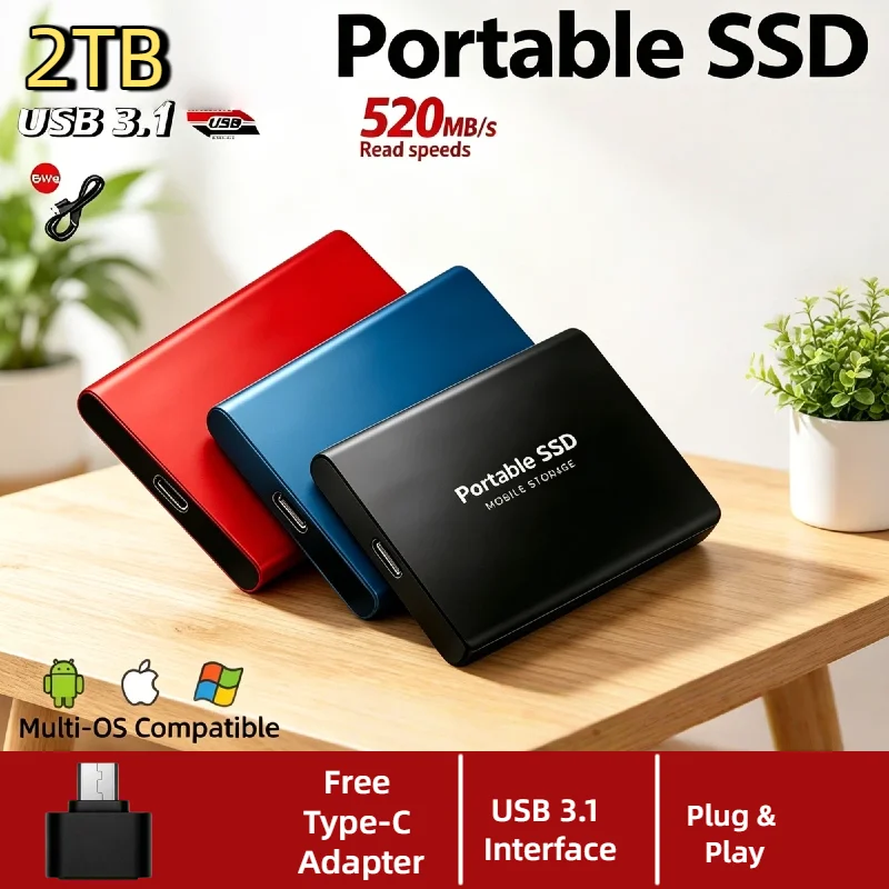 Original Genuine T5 Mini Portable External SSD 2TB USB 3.1 High Speed Solid State Drive Massive Storage Flash Memory Pro
Original Genuine T5 Mini Portable External SSD 2TB USB 3.1 High Speed Solid State Drive Massive Storage Flash Memory Pro