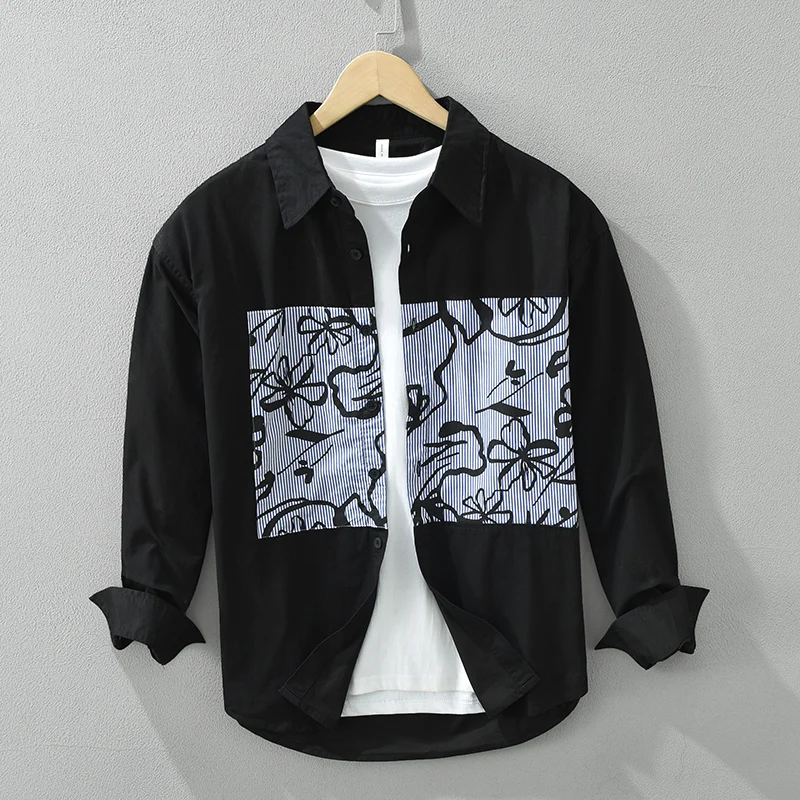 Print Patchwork Shirt for Men Cotton Long Sleeve Shirts Loose Plus Size Literary Casual Men's Clothing
Print Patchwork Shirt for Men Cotton Long Sleeve Shirts Loose Plus Size Literary Casual Men's Clothing