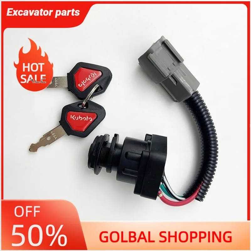 Ignition Switch with Keys Short Version Fits for Engine Kubota U15 U30 KX155 KX163 KX175 Replecement Excavator Parts
Ignition Switch with Keys Short Version Fits for Engine Kubota U15 U30 KX155 KX163 KX175 Replecement Excavator Parts