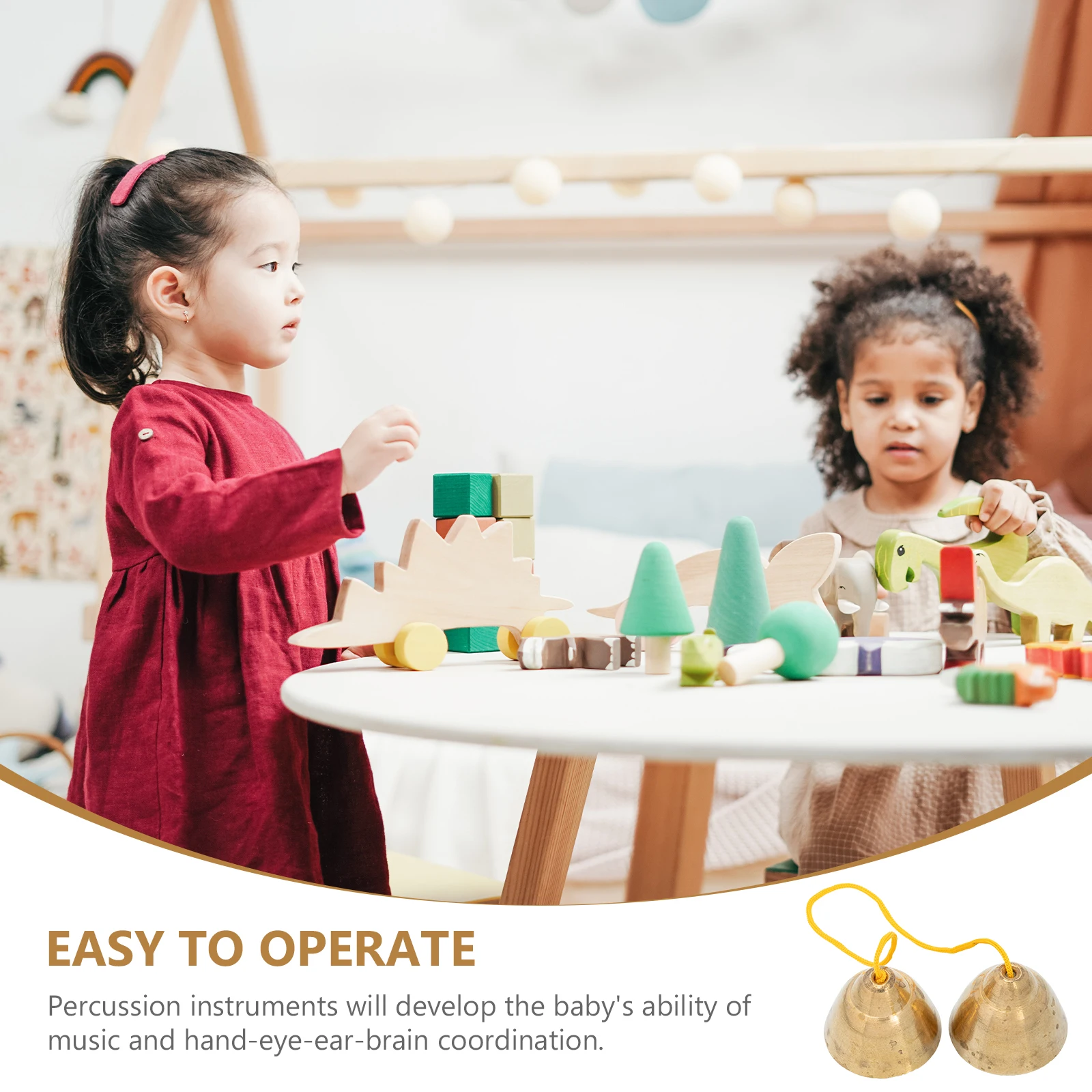 1 Pair Bells Kids Musical Early Education Plaything Portable Children Instrument Bell For Children Party Gift Instrument
1 Pair Bells Kids Musical Early Education Plaything Portable Children Instrument Bell For Children Party Gift Instrument