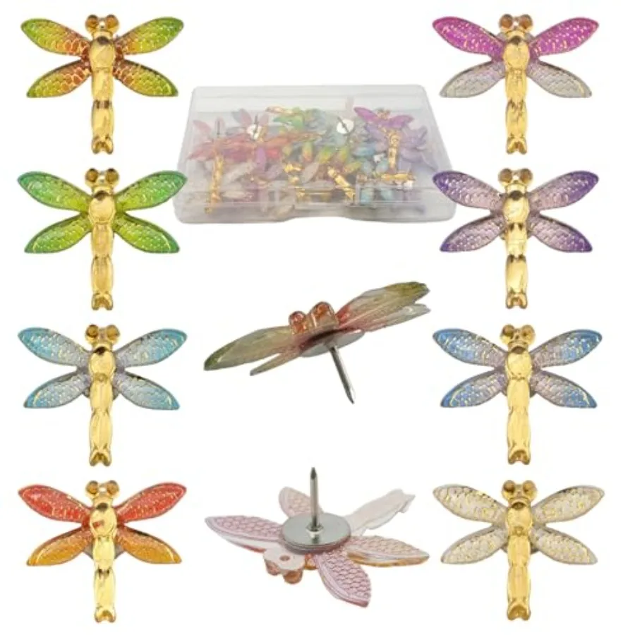 30 Pcs Colorful Resin Dragonfly Push Pins, Insect Thumb Tacks for Cork Board, Office, School and Home Wall Decoration Craft Sup
30 Pcs Colorful Resin Dragonfly Push Pins, Insect Thumb Tacks for Cork Board, Office, School and Home Wall Decoration Craft Sup