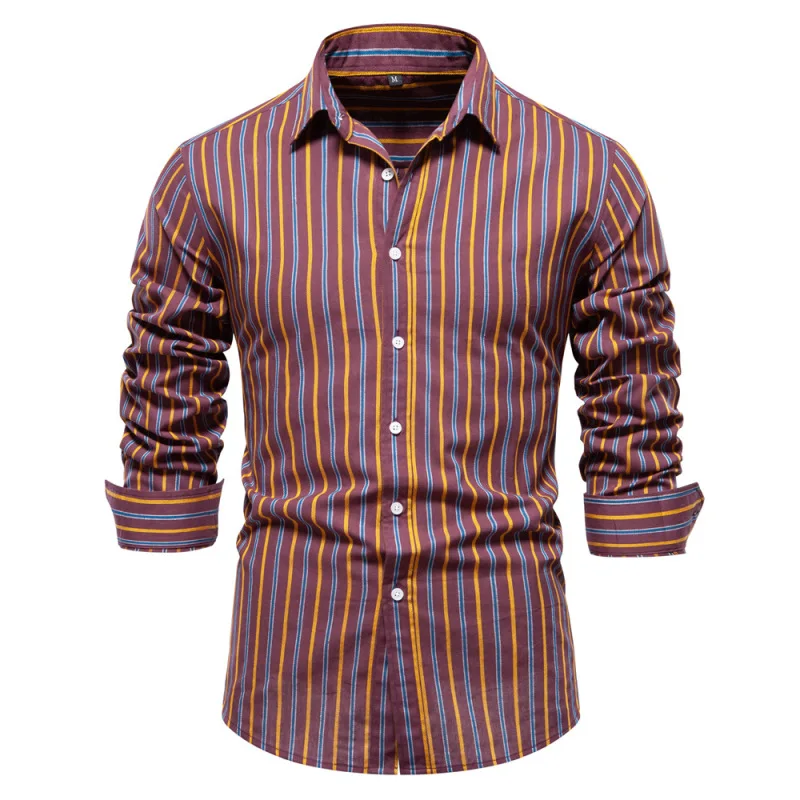 2023 Autumn New Men's Versatile Fashion Stripe Long Sleeved Shirt
2023 Autumn New Men's Versatile Fashion Stripe Long Sleeved Shirt