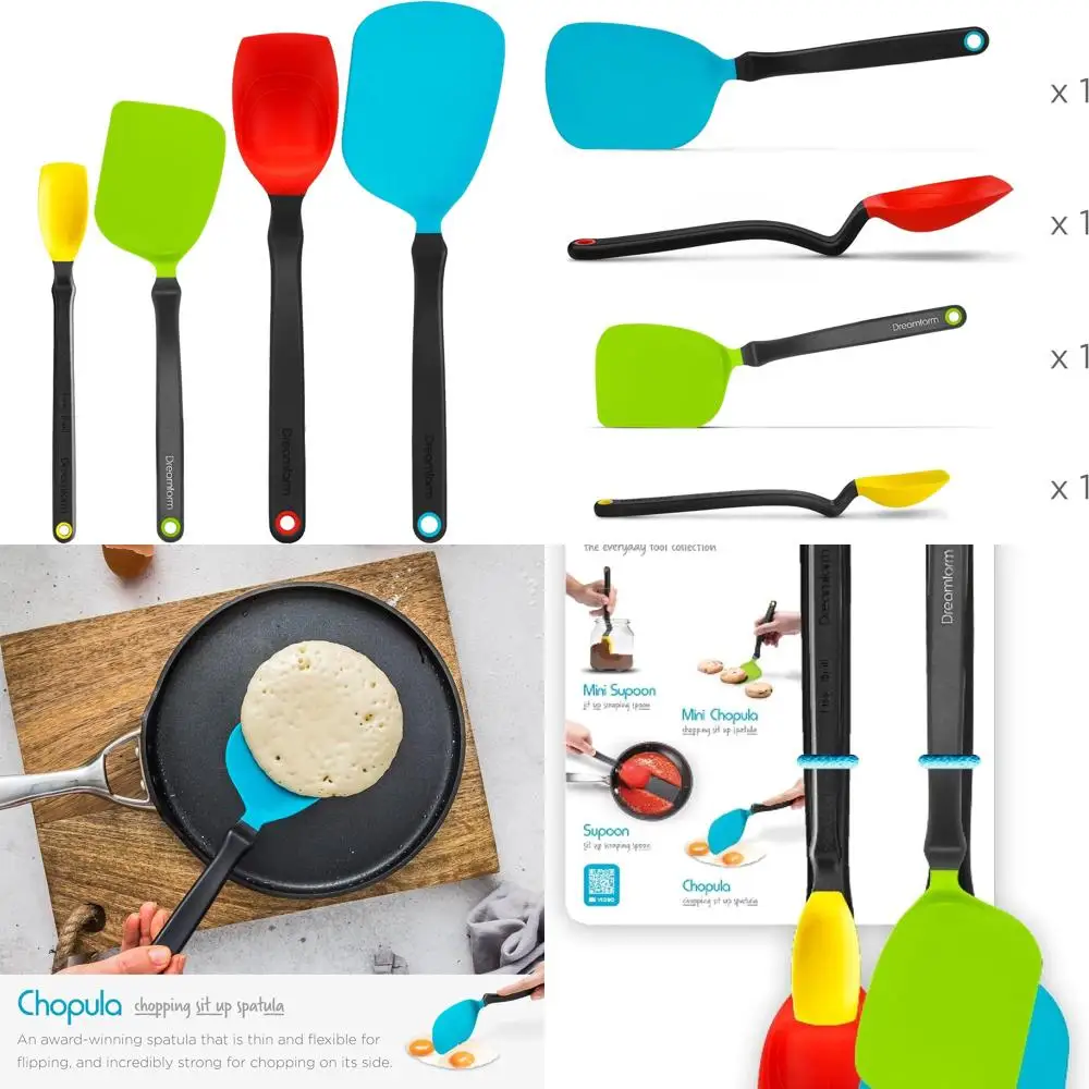 Essential Silicone & Nylon Non-Stick Cooking Tools Set: Chopula, Mini Chopula, Spoon, Mini Spoon - Party Mix
Essential Silicone & Nylon Non-Stick Cooking Tools Set: Chopula, Mini Chopula, Spoon, Mini Spoon - Party Mix