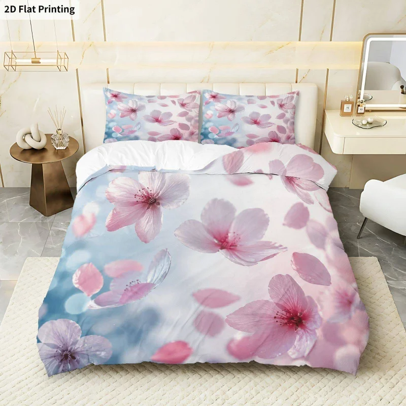 3PCS Duvet Cover, 1 Duvet Cover + 2 Pillowcases (Without Filler), Cherry Blossom Pink Romantic Flowing Fresh Natural Theme
3PCS Duvet Cover, 1 Duvet Cover + 2 Pillowcases (Without Filler), Cherry Blossom Pink Romantic Flowing Fresh Natural Theme