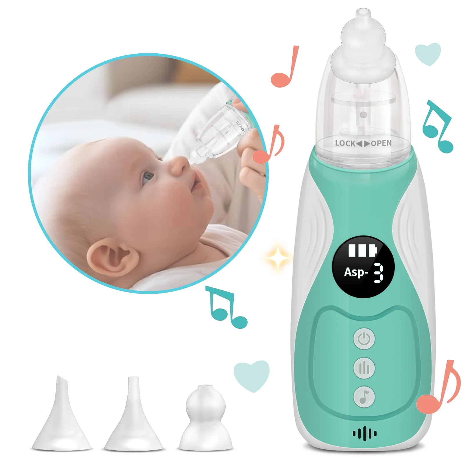Baby Nasal Aspirator Electric Nose Sucker with 3 Suction Levels Rechargeable Toddler Nose Cleaner Device with Soft Silicone Tips
Baby Nasal Aspirator Electric Nose Sucker with 3 Suction Levels Rechargeable Toddler Nose Cleaner Device with Soft Silicone Tips