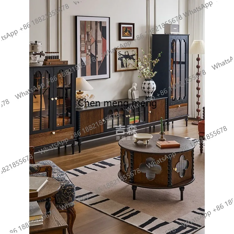 Тумба под телевизор в стиле французского ретро из массива дерева, комбинация с журнальным столиком в средневековом стиле для дома
Тумба под телевизор в стиле французского ретро из массива дерева, комбинация с журнальным столиком в средневековом стиле для дома