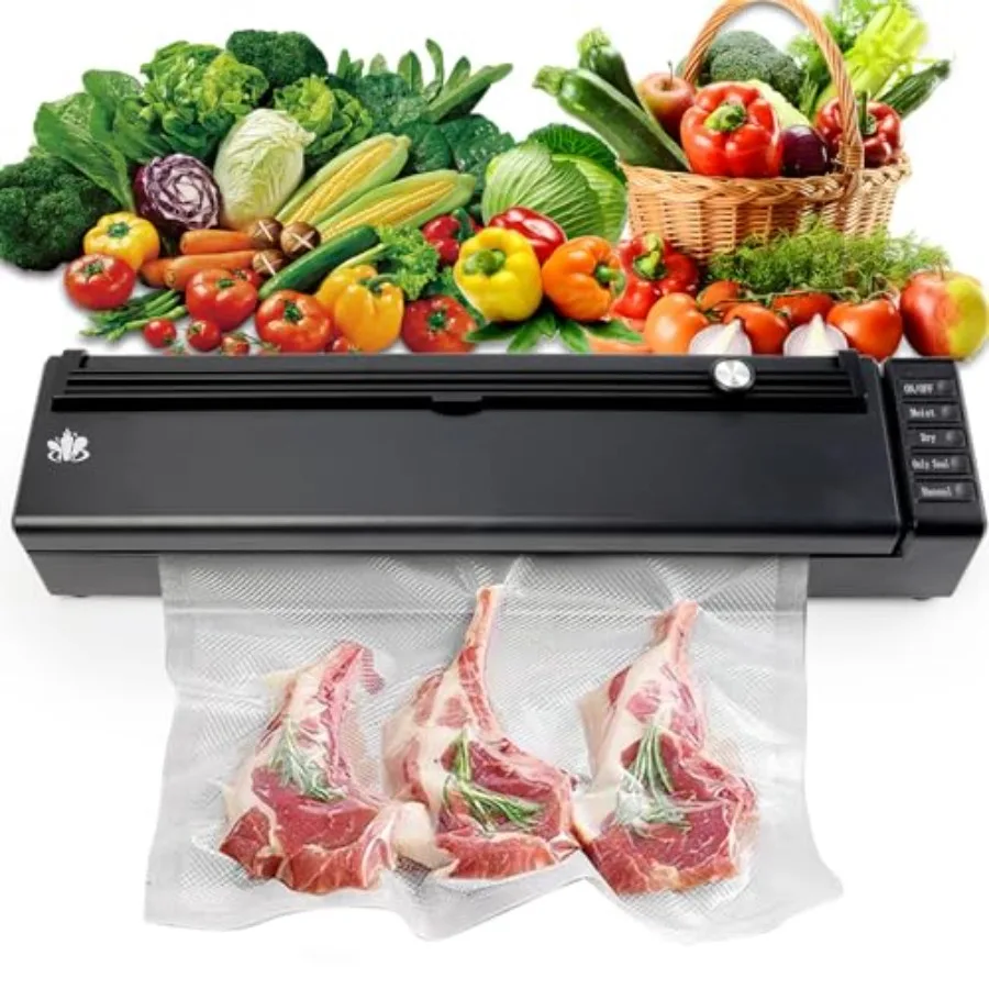 Cordless Rechargeable Vacuum Sealer for Dry/Moist Food with Built-in Cutter and Bag Storage External Suction Hose for Food Cans
Cordless Rechargeable Vacuum Sealer for Dry/Moist Food with Built-in Cutter and Bag Storage External Suction Hose for Food Cans
